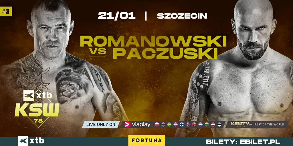Tomasz Romanowski zmierzy się z Radosławem Paczuskim na gali XTB KSW 78