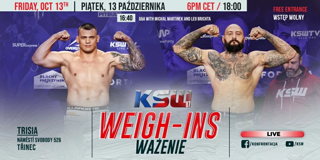 Oficjalna ceremonia ważenia przed KSW 87 w Trzyńcu