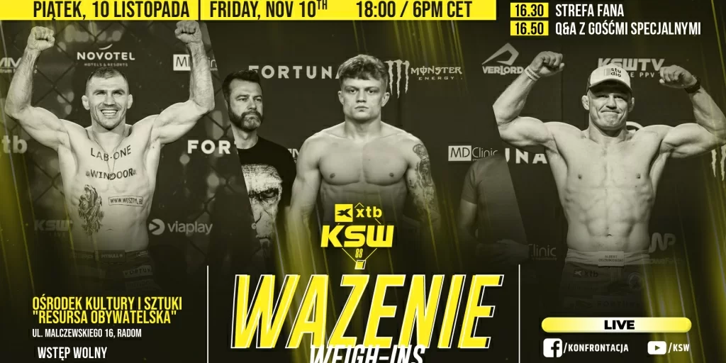 Oficjalna ceremonia ważenia przed XTB KSW 88 w Radomiu