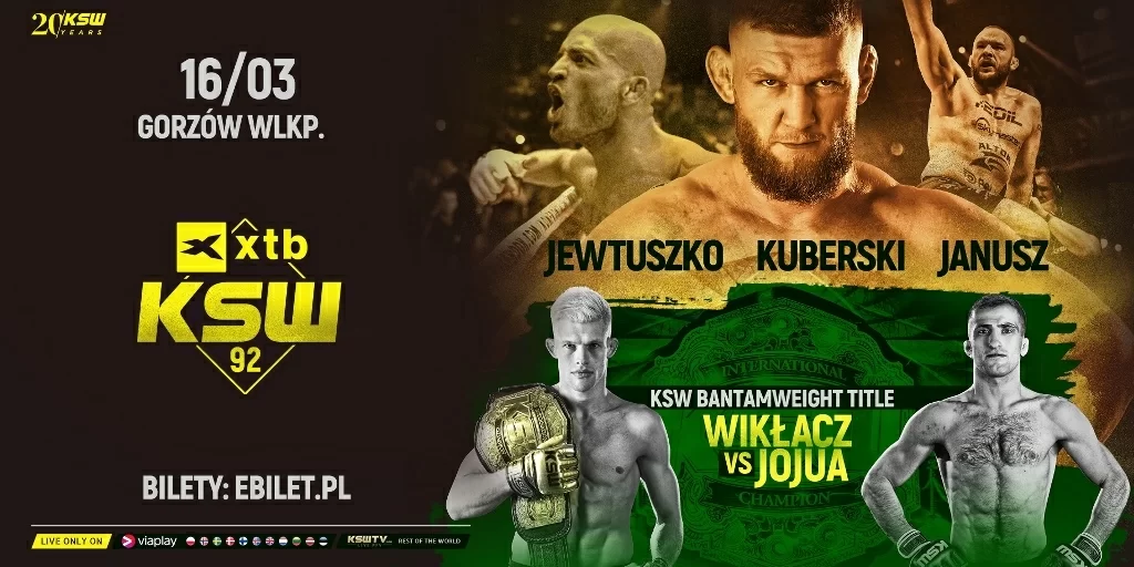 Nowe miasto, walka o pas i pożegnalne starcie legendy. XTB KSW 92 już w marcu
