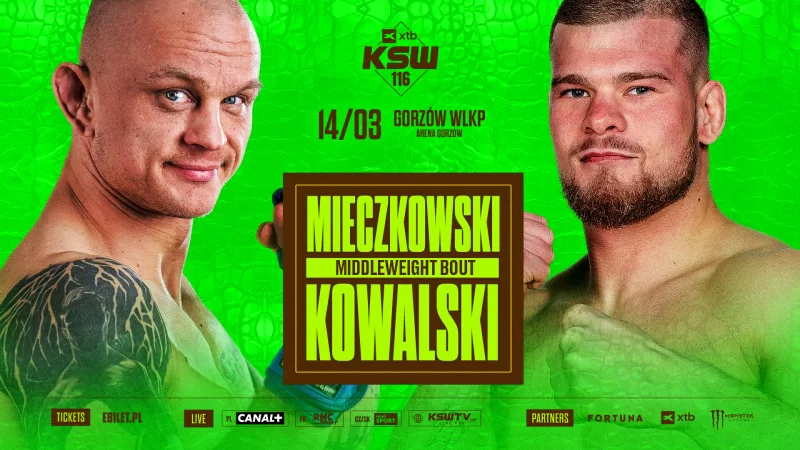 Starcie Mieczkowskiego z Kowalskim zamyka kartę walk gali XTB KSW 116 