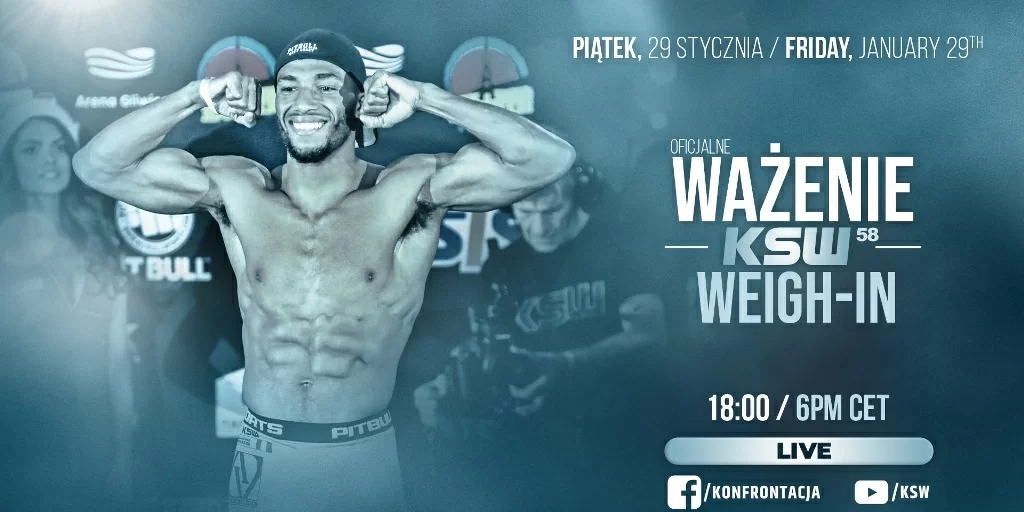 Zapraszamy na transmisję z ceremonii ważenia przed KSW 58