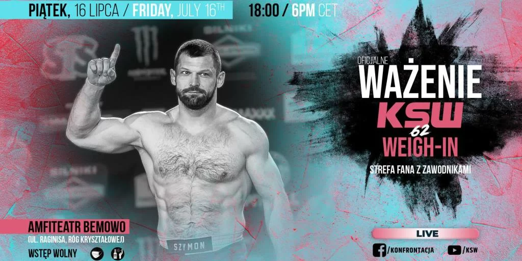 Wyniki porannego ważenia prze galą KSW 62. Tomasz Sarara z nowym rywalem!